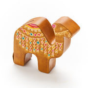 Embossed Leather Camel Bank