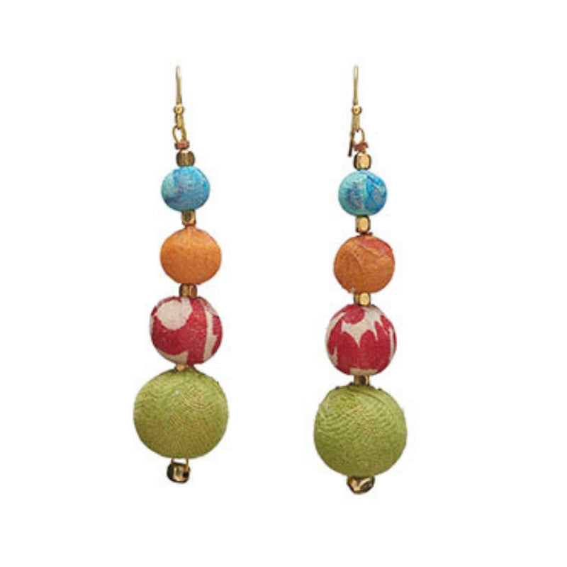 Kantha Graduated Bead Earrings – Zee Bee Market LLC