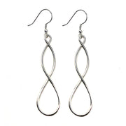 Silver tone Double Helix Earrings