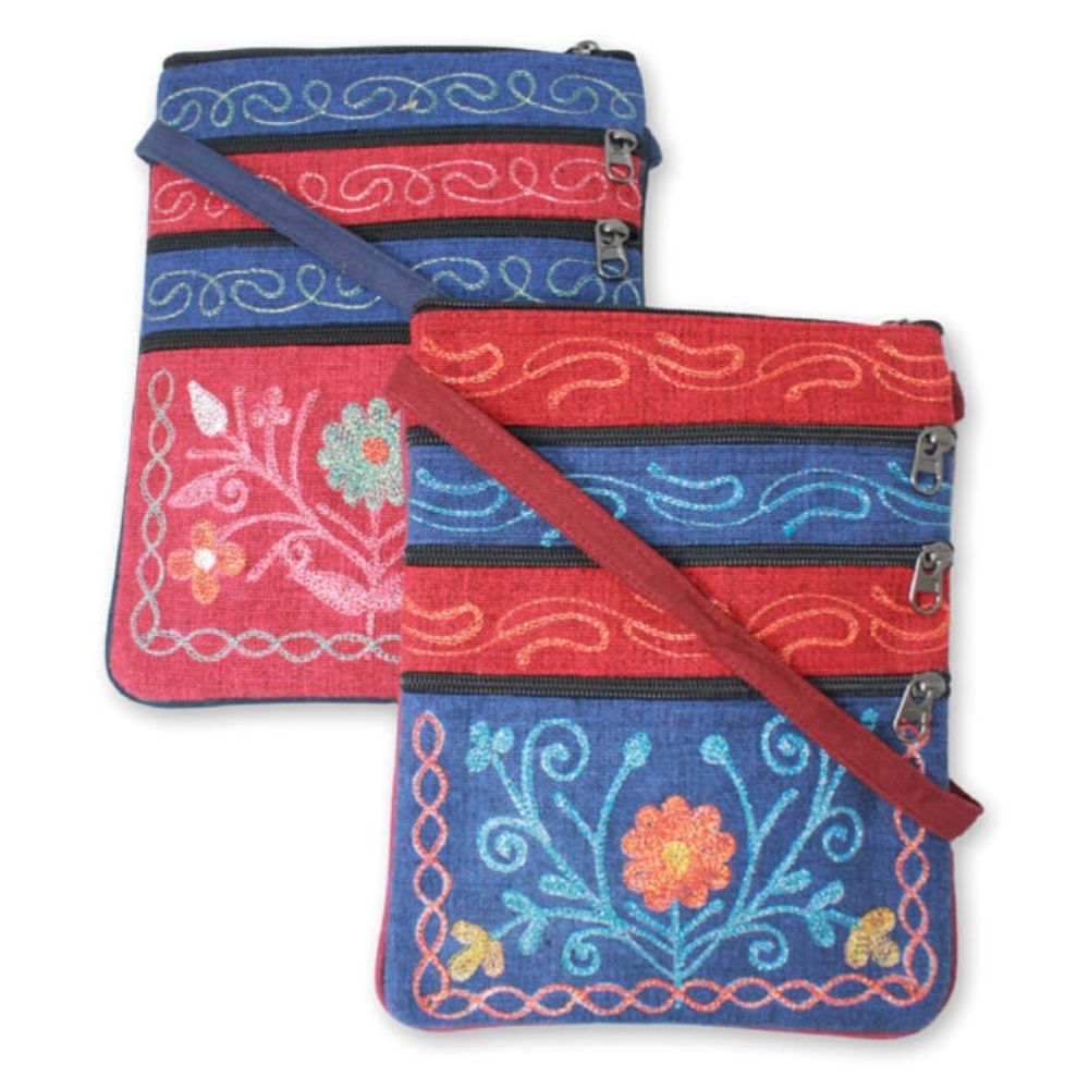 Embroidered Passport Zipper Bag Zee Bee Market LLC