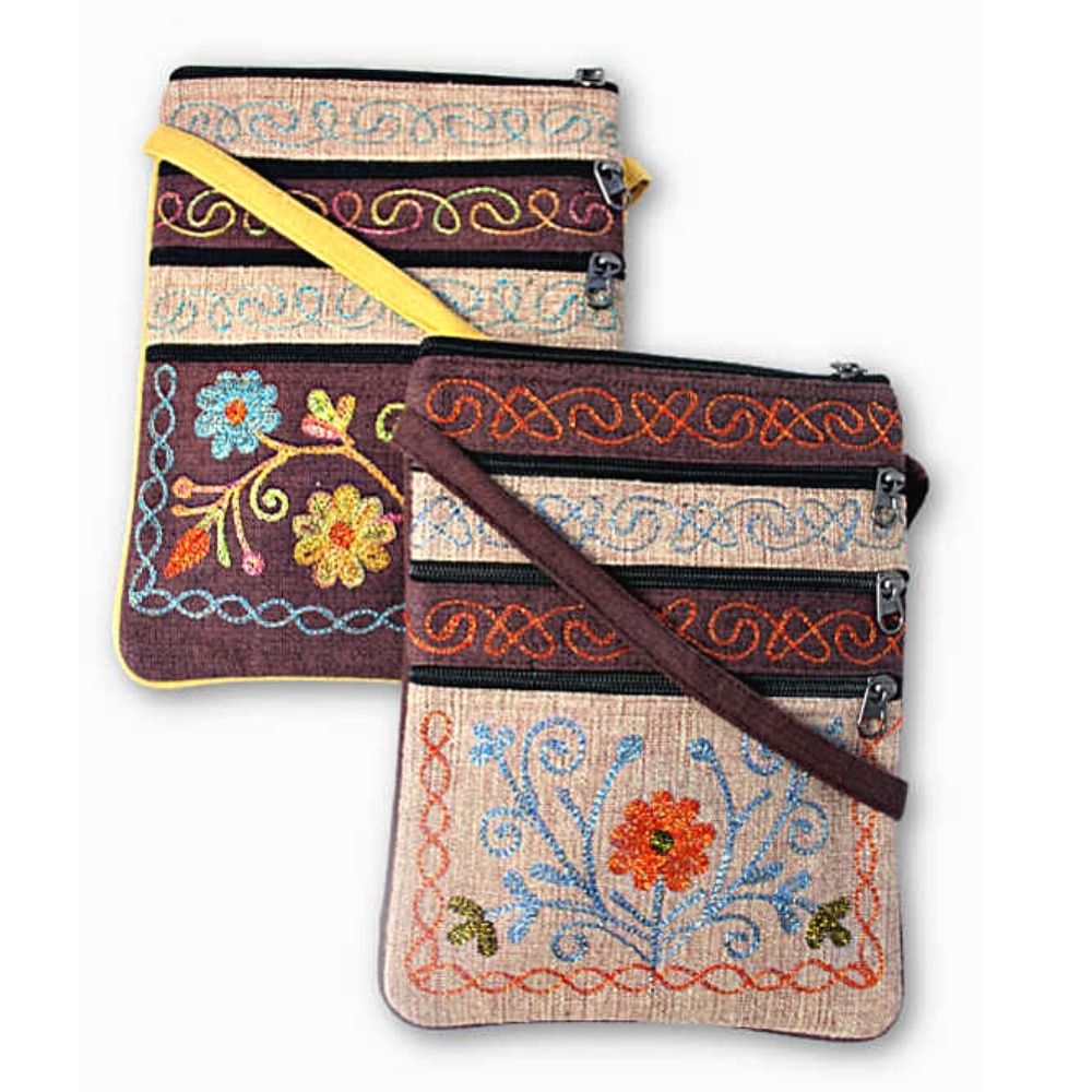 Embroidered Passport Zipper Bag Zee Bee Market LLC