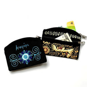Embroidered Credit Card Coin Purse or Earbuds Pouch detail