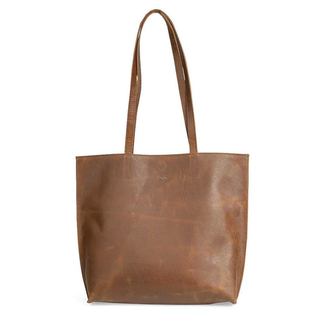 Everyday Leather Tote Brown by JOYN - front view