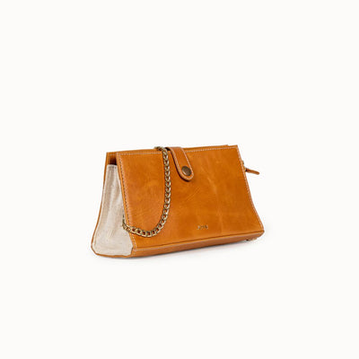 FOUND by JOYN Crossbody Leather Bag with Chain Strap side view