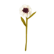 Felt Anemone Flower Stem white