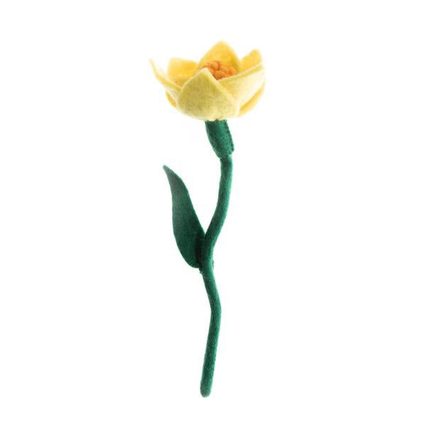 Felt Daffodil Stem Bright Yellow