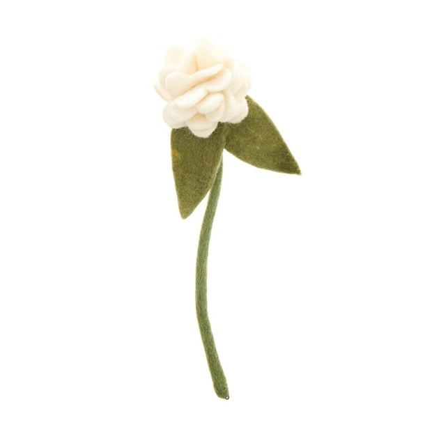 Felt Geranium Flower Stem White