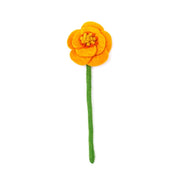 Felt Poppy Flower Stem Orange