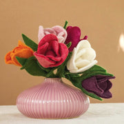 Felt Tulip Flower Stems in a vase
