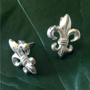Fleur de Lis Sterling Silver Stud Earrings