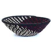 Decorative Black with Cream & Purple Spirals Fruit Basket sideview
