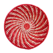 Decorative Red with Cream Spirals Fruit Basket