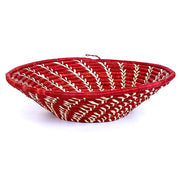 Decorative Red with Cream Spirals Fruit Basket sideview