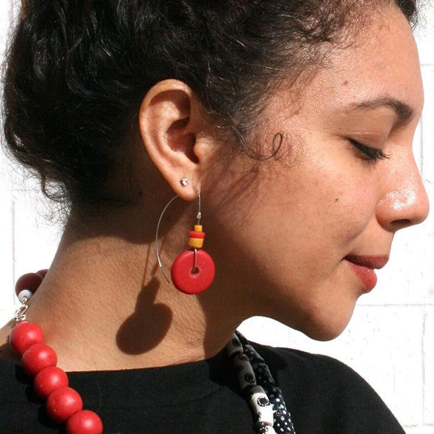 Full Circle Earrings - Poppy on model