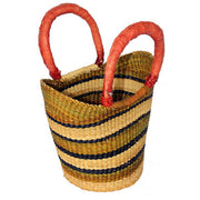 Mini Shopping Tote Basket with Leather Handles