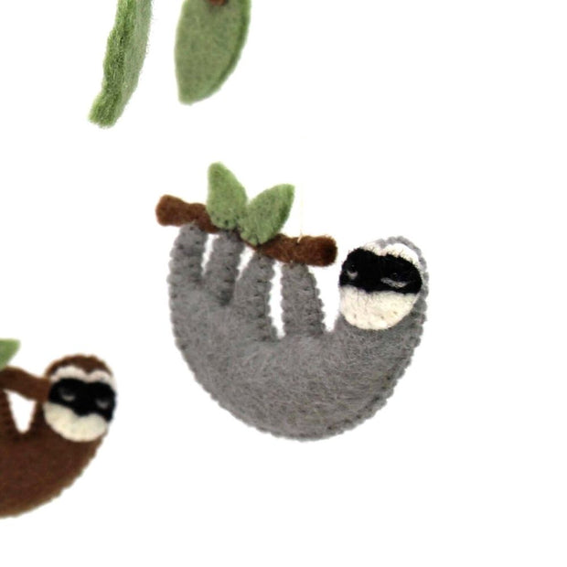 Sloths Felt Nursery Mobile detail