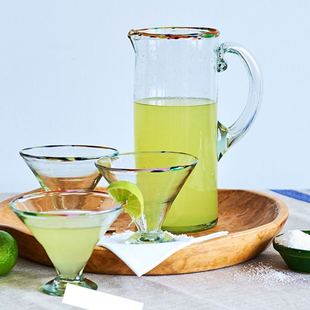 Multi Rim Hand Blown Glass Pitcher – Zee Bee Market LLC