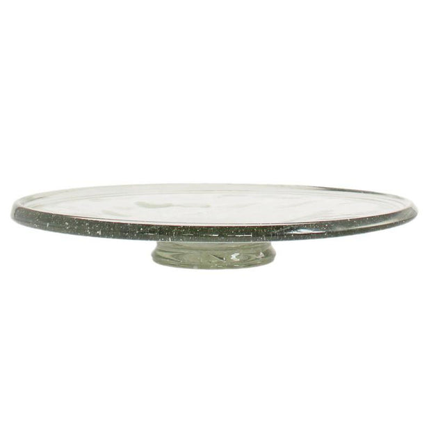 Hand Blown Recycled Glass Cake Plate