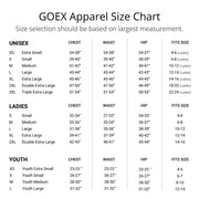 GOEX Apparel Size and Fit Chart