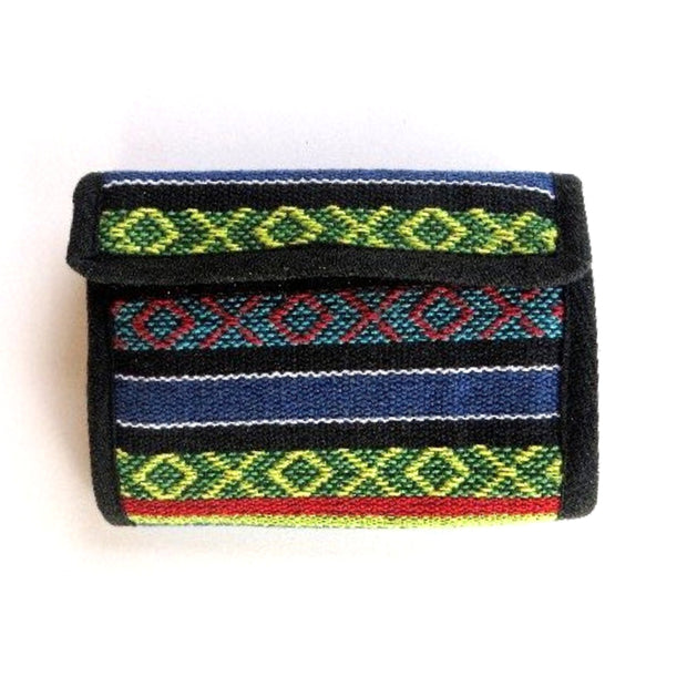 Fair Trade Tri-fold Cotton Wallet with Velcro Closure