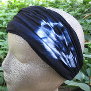 Indigo Blossom Lace Wide Yoga Headband model