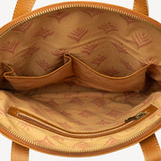 Half-moon Camel Leather Backpack interior