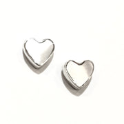 1/8 inch Sterling Silver and Mother of Pearl Heart Stud Earrings