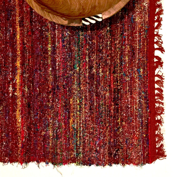 Recycled Silk Sari Placemat - Red