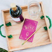 Wine Tasting Pocket Journal styled with a wine bottle