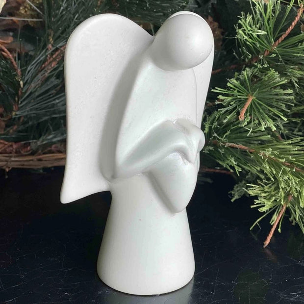 Soapstone Angel Sculpture Holding Heart lifestyle