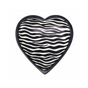 5-inch Soapstone Heart Shaped Dish Bowl - Zebra