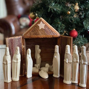 13-Piece Soapstone Nativity and Banana Fiber Barn Set lifestyle