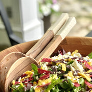 12-inch Olive Wood and Bone Handles Salad Serving Set lifestyle
