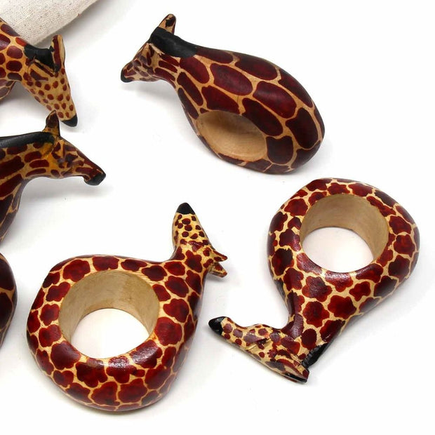 Mahogany Giraffe Napkin Ring detail
