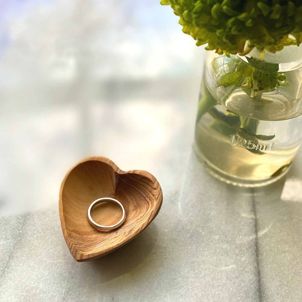Tiny Olive Wood Heart Bowl styled