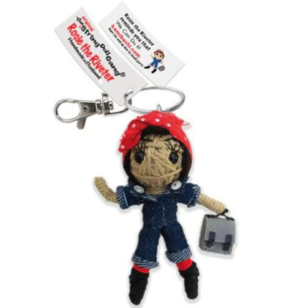 Rosie the Riveter Kamibashi String Doll Keychain with tags