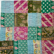 Kantha Reversible Quilted Sari Throw Side A