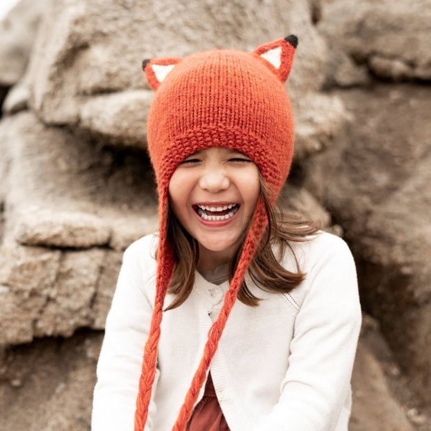 Kids Hand-knit Hat - Fox lifestyle
