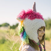Kids Hand-knit Hat - Unicorn lifestyle detail