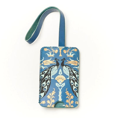 Peacock Leather Luggage Tag front