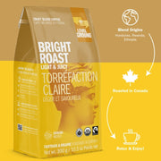 Level Ground Bright Roast Organic Light & Juicy Premium Coffee 10.5 oz Whole Bean info card