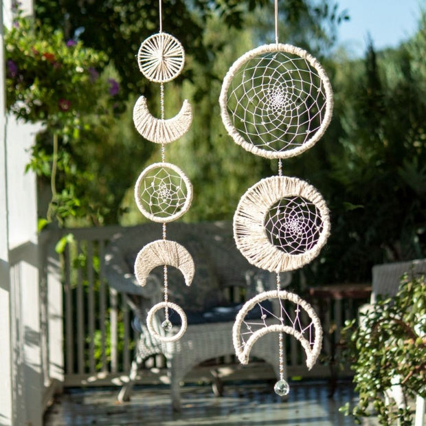 Little Lunar Cycle and Moon Face Dream Catchers lifestyle outdoors