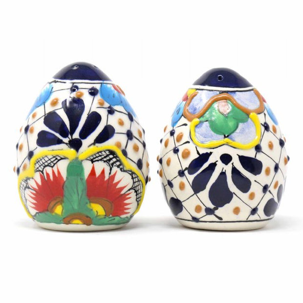 Hand-painted Dots and Flowers Ceramic Salt & Pepper Shakers