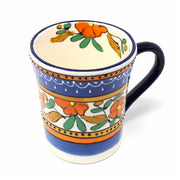 Handmade Pottery Flared Orange Flower Coffee Mug