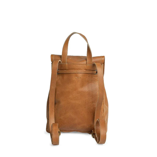 Mini Leather Backpack - Camel