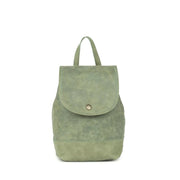Sage Green Mini Leather Backpack  front view
