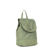Sage Green Mini Leather Backpack side view