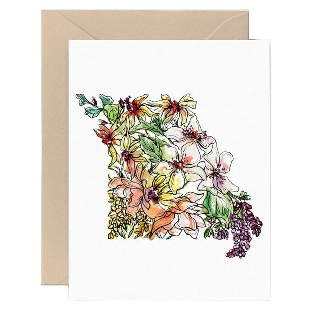 Missouri Floral Design Note Card and Envelope
