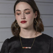 Kantha Pebbled Bar Necklace on model