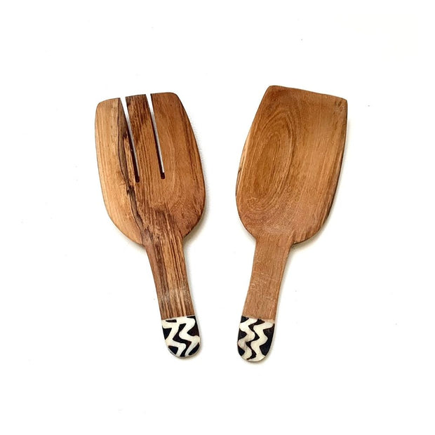 8-inch Olive Wood Paddle Serving Spoons